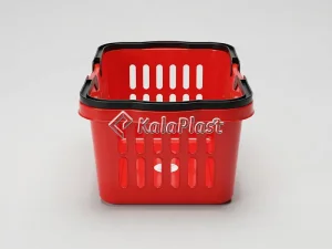سبد خرید فروشگاهی پلاستیکی دو دسته بدون چرخ