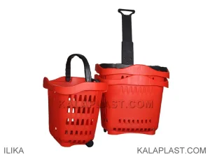 سبد خرید چرخدار فروشگاهی تمام پلاستیکی ایلیکا