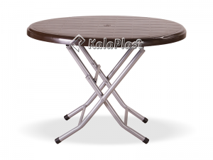 میز پلاستیکی گرد پایه فلزی تاشو کد 215