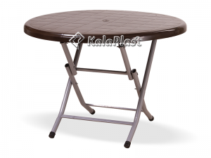 میز پلاستیکی گرد پایه فلزی تاشو کد 215