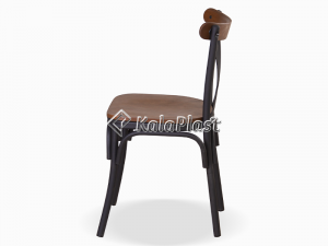 صندلی بدون دسته فلزی با کفه و پشت چوبی تونت