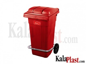 سطل زباله پلاستیکی 100 لیتری چرخدار و پدالدار ناصر کد 5105