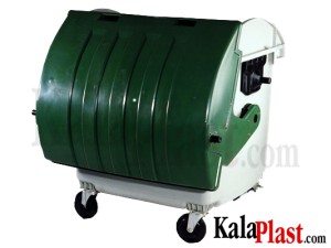 سطل زباله 1100 لیتری مکانیزه پلی اتیلن شهری با درب محدب