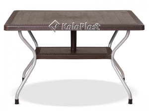 میز 6 نفره مستطیل طرح حصیری با پایه فلزی کد 621