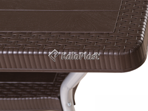 میز 6 نفره مستطیل طرح حصیری با پایه فلزی کد 621