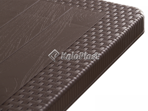 میز 6 نفره مستطیل طرح حصیری با پایه فلزی کد 621