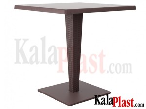 میز 4 نفره مربع تک پایه آلومینیومی حصیری ریوا 1.jpg