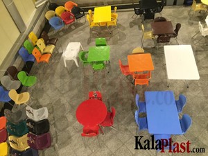 میز 6 نفره مستطیل پایه فلزی کد 921