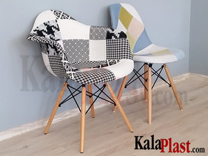 صندلی پارچه ای دسته دار با پایه چوبی ایمیز