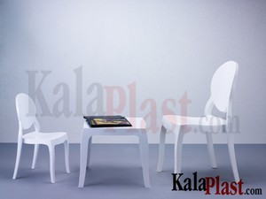 میز عسلی پلی کربنات مربع کوئین ترک