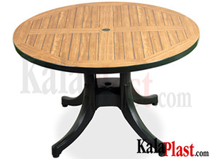 میز 6 نفره گرد پلاستیکی طرح چوب کد 910