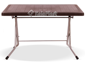 میز 6 نفره مستطیل طرح حصیری تاشو با پایه فلزی کد 521