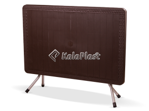 میز 6 نفره مستطیل طرح حصیری تاشو با پایه فلزی کد 521