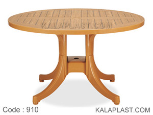 میز 6 نفره گرد پلاستیکی طرح چوب کد 910