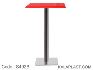 میز بار مربع صفحه PVC با پایه مربع چدنی استیل (60*60) کد S492B