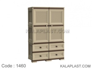 کمد 2 طبقه دو درب با چهار کشو وندیک کد 1460