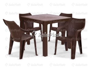 ست میز و صندلی 4 نفره حصیری  آنجلا