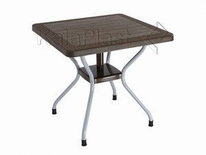 میز 4 نفره مربع طرح حصیری با پایه فلزی کد 623