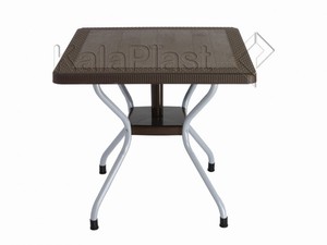 میز 4 نفره مربع طرح حصیری با پایه فلزی کد 623