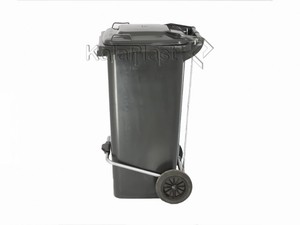 سطل زباله پلاستیکی 120 لیتری چرخدار و پدالدار سبلان