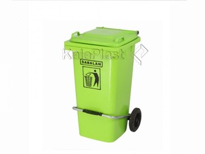 سطل زباله پلاستیکی 100 لیتری چرخدار و پدالدار سبلان ( SABALAN)