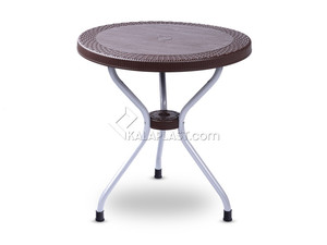میز 2 نفره گرد طرح حصیری پایه فلزی کد 422