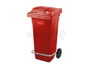 سطل زباله پلاستیکی 120 لیتری چرخدار و پدالدار ناصر کد 5125