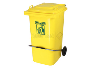 سطل زباله پلاستیکی 240 لیتری چرخدار و پدالدار سبلان