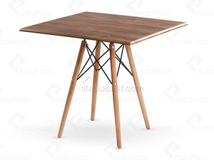 میز 4 نفره مربع پایه چوبی(راش) ایمیز با صفحه MDF روکش PVC کد117