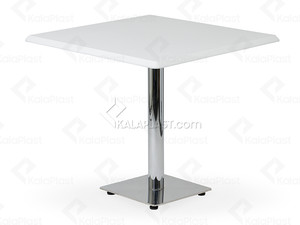 میز 4 نفره مربع صفحه PVC با پایه مربع چدنی استیل کد G492
