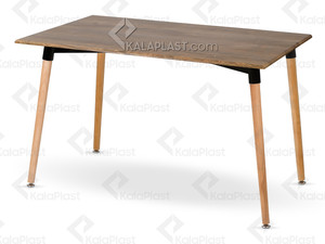 میز 6 نفره مروارید با پایه چوبی کد107
