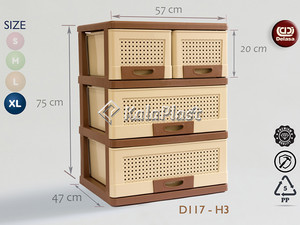 فایل 3طبقه با کشوهای پهن دل آسا D117-H3