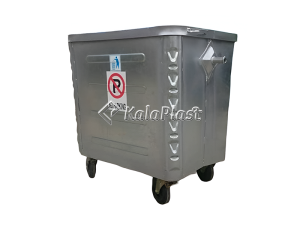 سطل زباله گالوانیزه 660 لیتری مکعب بدون درب