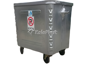 سطل زباله گالوانیزه 1100 لیتری مکعب  بدون درب