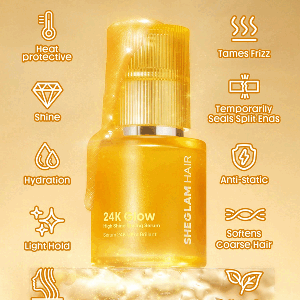 محافظت در برابر حرارت نرم کرده ظاهری براق و ابریشمی ‏24K Glow High Shine Styling Serum  سایز 10ml شیگلم SHEGLAM