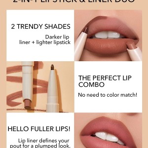 رژ لب و لاینر GLAM 101 LIPSTICK & LINER DUO-PRALINE PIE شیگلم SHEGLAM