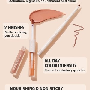 SOFT 90'S GLAM LIP LINER AND LIP DUO SET-HAUTE COCOA LIP SET  شیگلم SHEGLAM