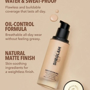 کرم پودر مخصوص پوست  رنگ HAZELNUT شیگلم SHEGLAM COMPLEXION PRO با پوشش مات و ماندگاری طولانی‌