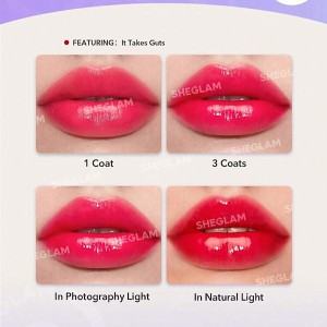 رژ لب براق MIRROR KISS رنگ VIBE CHECK شیگلم SHEGLAM