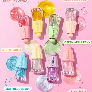 روغن لب آبرسان JELLY WOW رنگ ‏GREEN APPLE ENVY شیگلم SHEGLAM