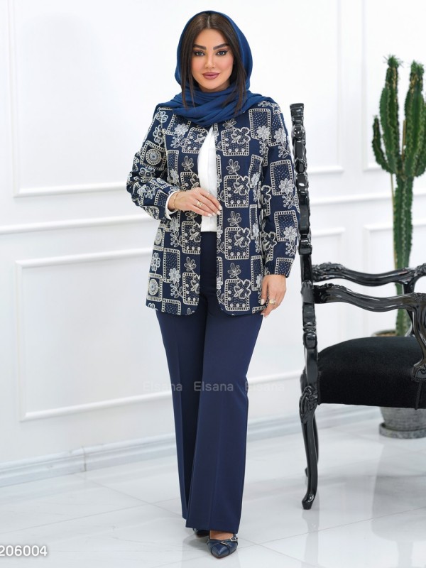 مانتو مدل سامیرا سرمه ای