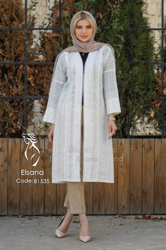 مانتو مدل ماهایا سفید کد 3818341