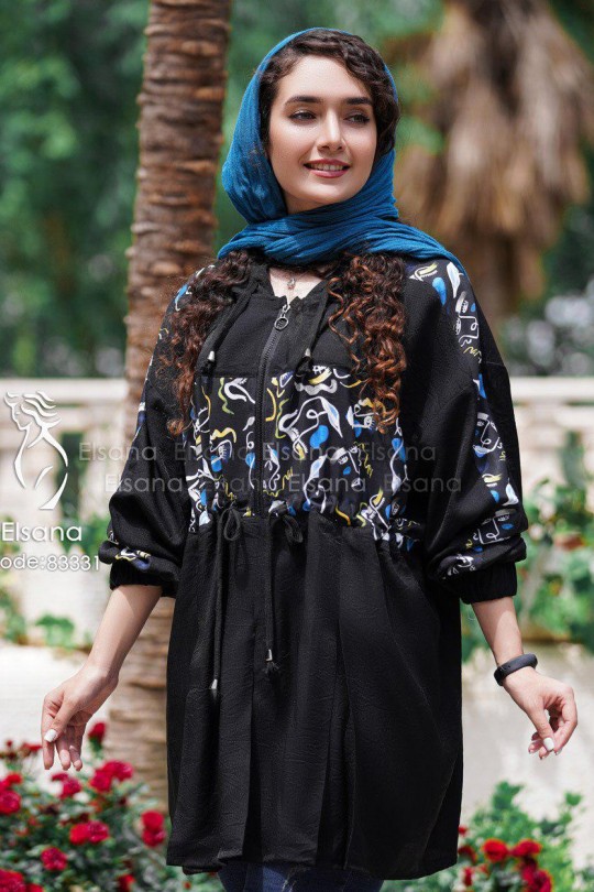 مانتو مدل سونار مشکی آبی