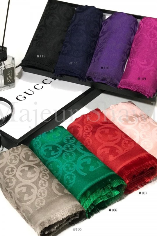 شال ابریشم ژاکارد نخ گوچی