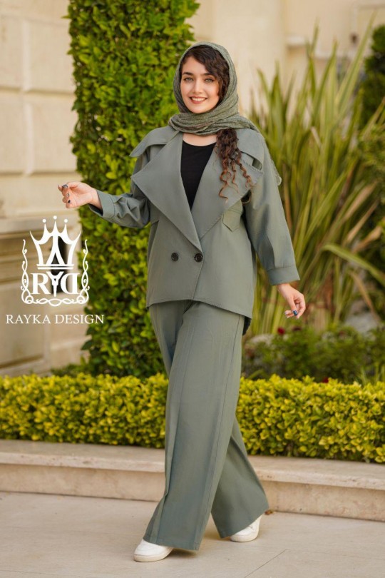 کت شلوار اسپرت زیتونی