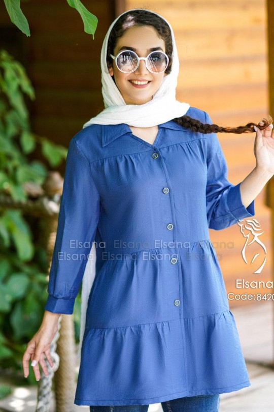 مانتو مدل نادین آبی نفتی