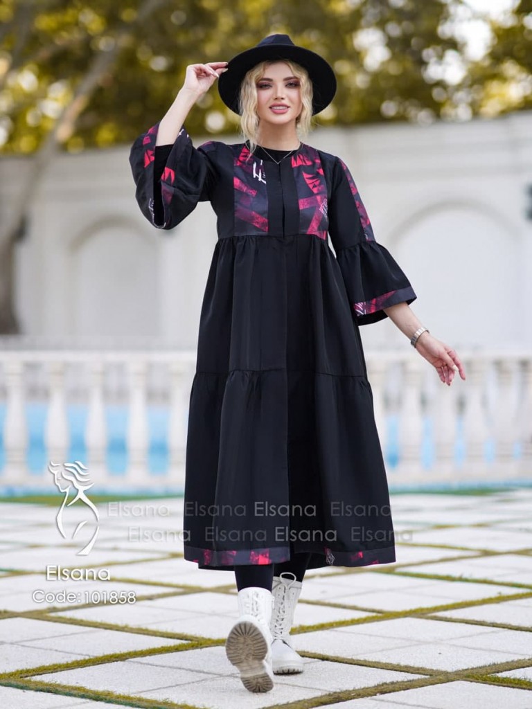 بارانی مدل هانیل مشکی قرمز