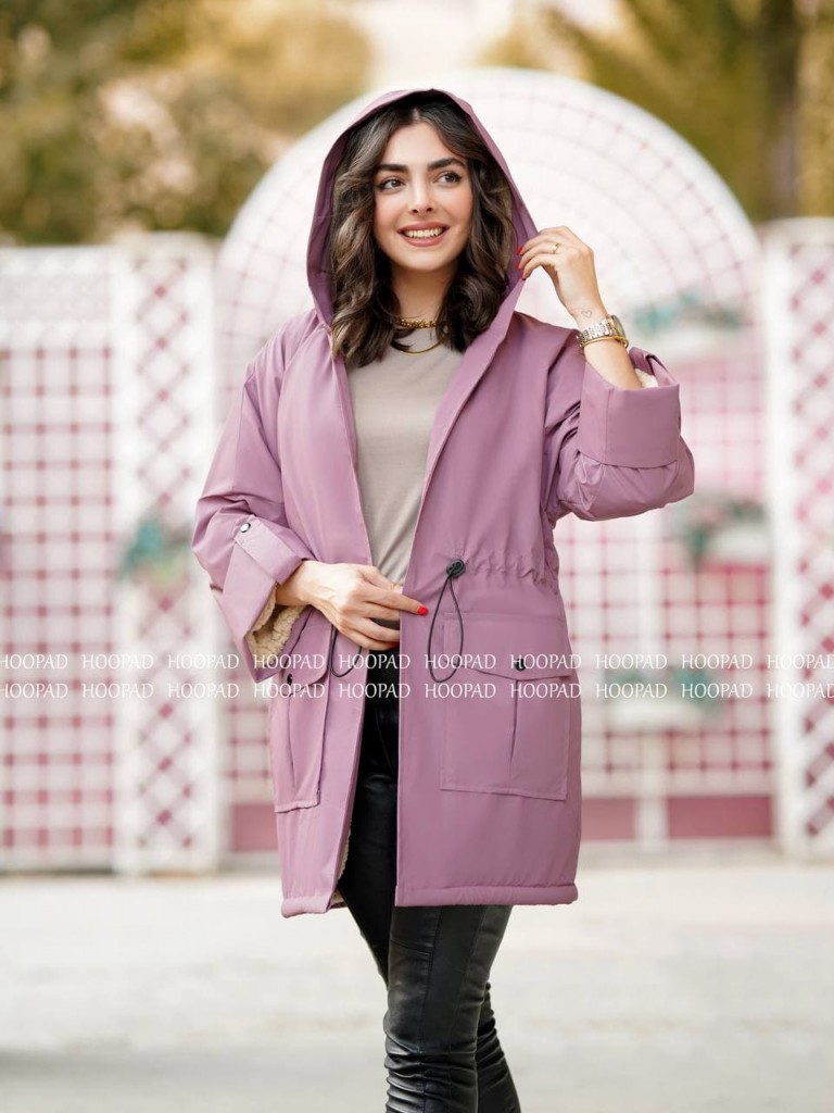 کاپشن مدل آستین پاکتی پوپک صورتی