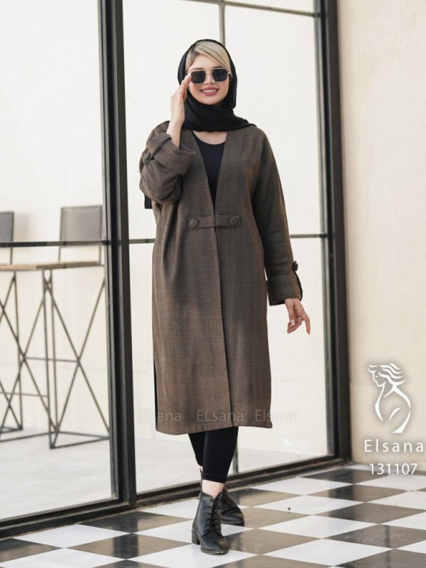 پالتو پاییزه مدل آدخت شکلاتی