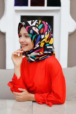 روسری ابریشمی رنگی رنگی
